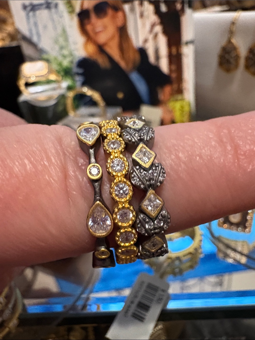 Freida Rothman size 9 Stackable Rings - 3 rings - Picture 2 of 7
